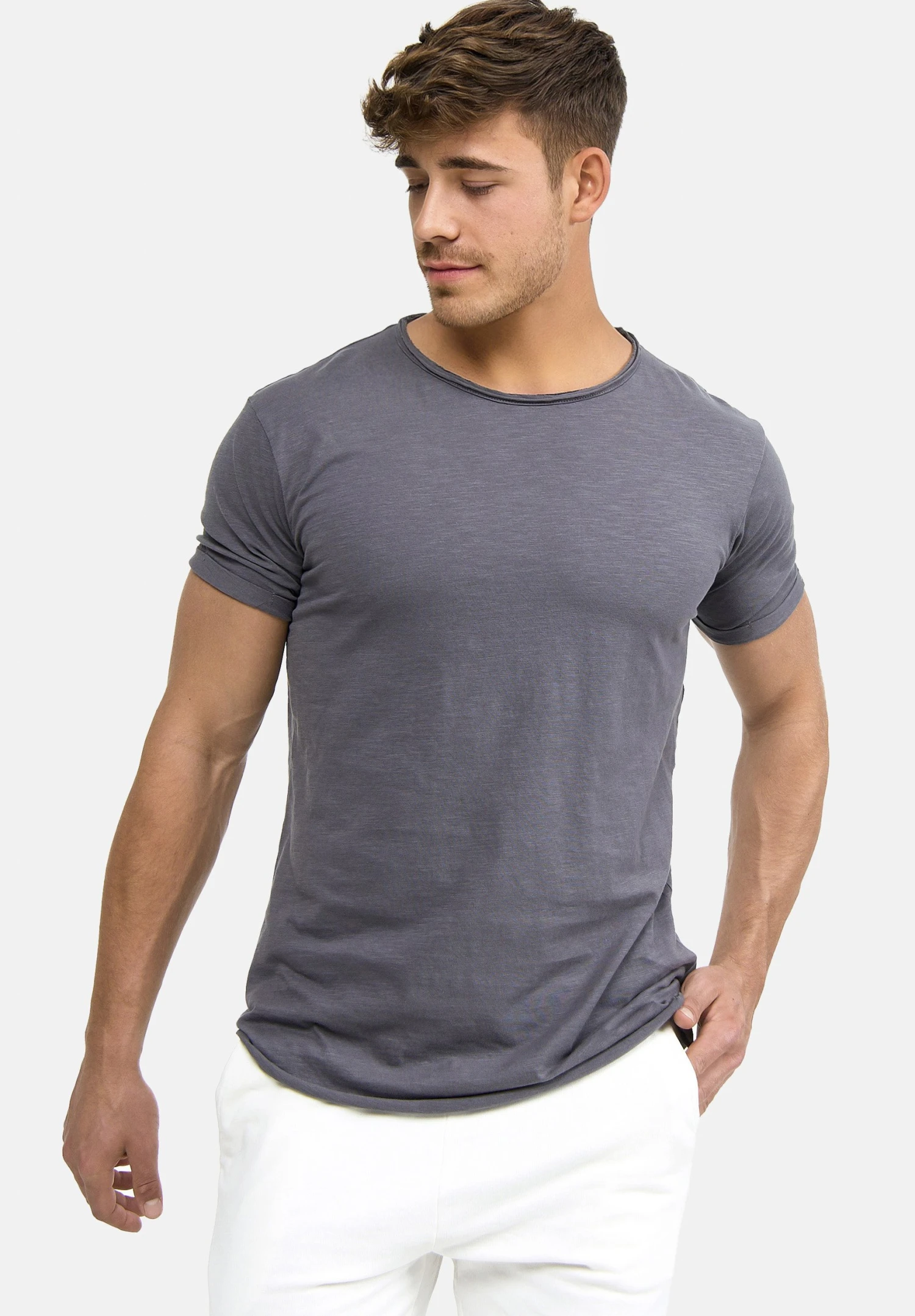 Indicode Jeans Wilbur - T-Shirt Print - Grau 3 Indicode Jeans Wilbur - T-Shirt Print - Grau