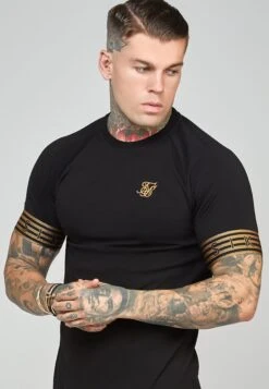 SikSilk Elastic Cuffed- T-Shirt Print - Black -Herenkleding Winkel 5f093d4ac0534cb889a13fb901fc3871