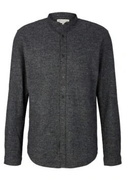 TOM TAILOR Denim Overhemd - Black/Off White Structure -Herenkleding Winkel aeb0645ece144cfdb3b5d1f8e88c249f