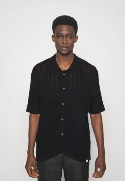Les Deux Garrett Knitted Shirt - Vest - Black