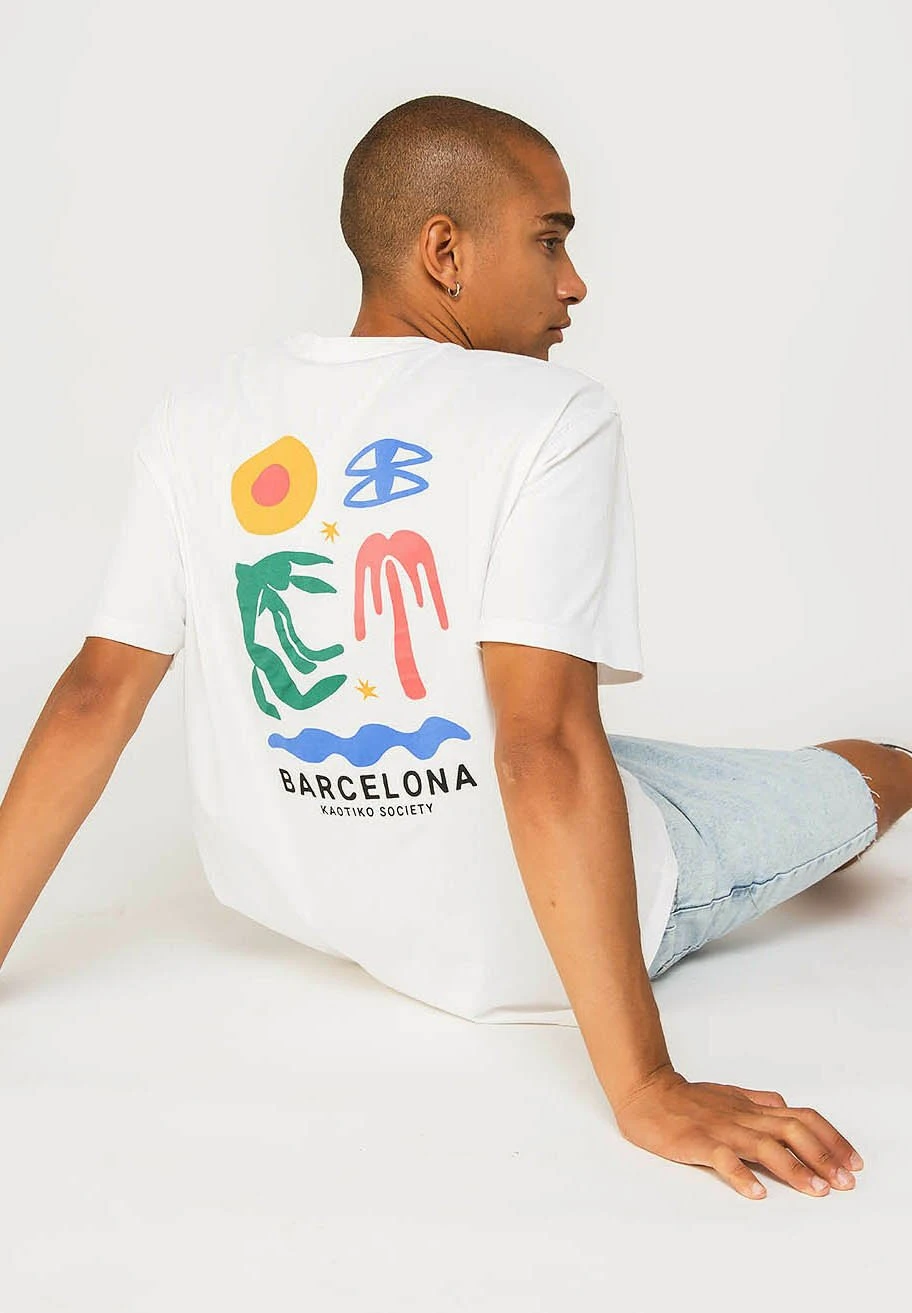 Kaotiko Barcelone - T-Shirt Print - Weiß 5 Kaotiko Barcelone - T-Shirt Print - Weiß - Afbeelding 3