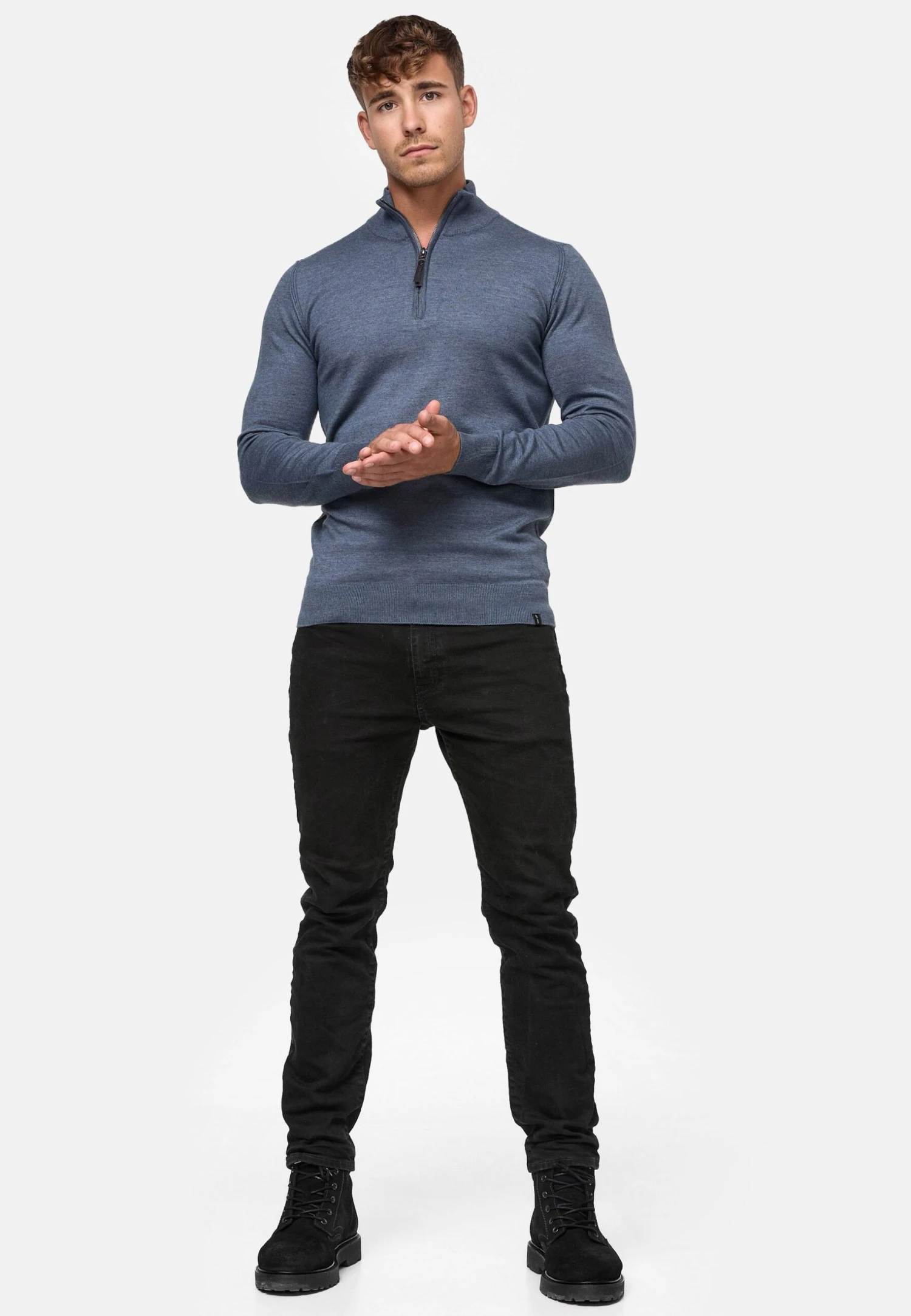 Indicode Jeans Gore - Trui - China Blue Mix 4 Indicode Jeans Gore - Trui - China Blue Mix - Afbeelding 2