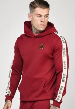 SikSilk Hoodie With Gothic Side Tape - Longsleeve - Burgundy -Herenkleding Winkel ef15ace0df6e443ea1bfa68aae917aeb